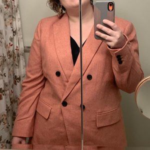 Loft Melange Double Breasted Blazer in Rose